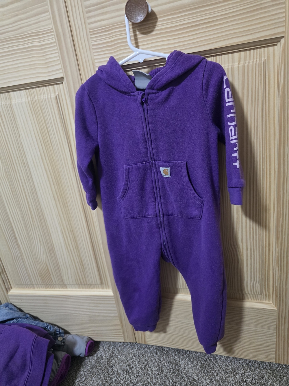 Carhartt Purple Kids One-Piece Zip Hoodie